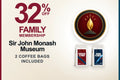 Sir John Monash Museum Family Membership with two Signature coffee bags