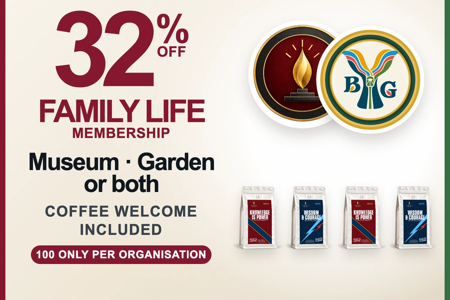 Family Life Membership with four Signature coffee bags, from $200, 32 percent off