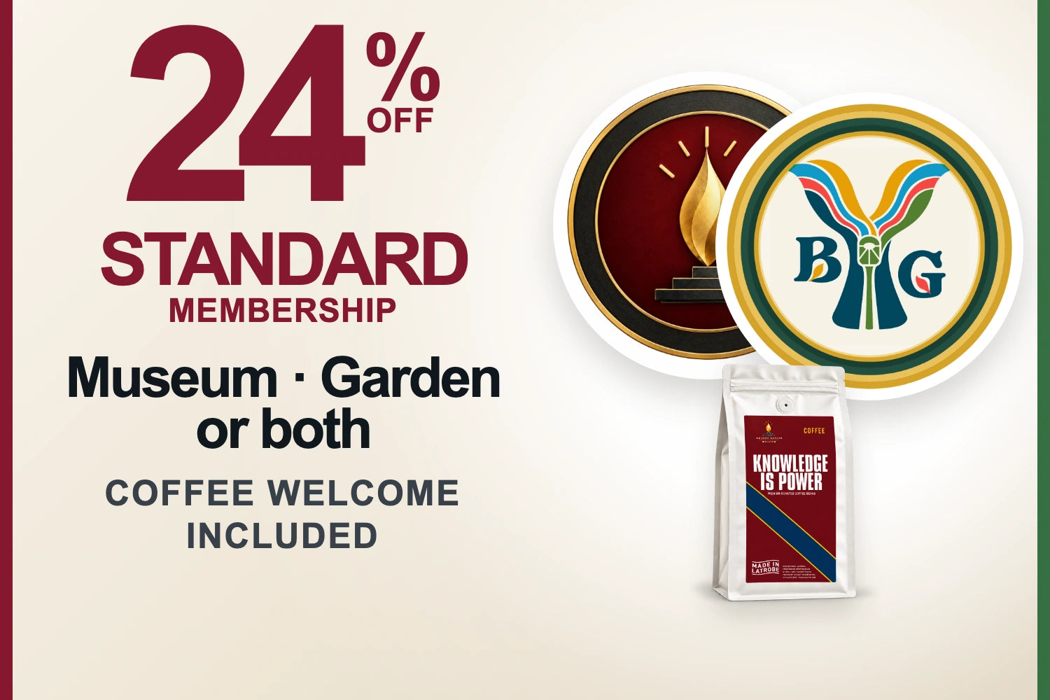 Standard Membership with one Signature coffee bag, from $75, 24 percent off